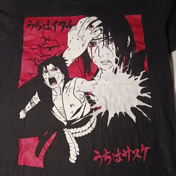 Naruto Shippuden Uchiha Itachi & Uchiha Sasuke Graphic T-shirt - Picture 4 of 5